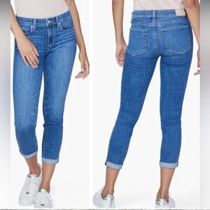 Paige Skyline Skinny Crop High Rise Jeans with Cuffs, Sz 32